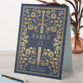 Plaque De Table Mariage d'épée médiévale bleu Royal (En SItu (Tableau))