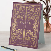 Plaque De Table Mariage d'épée médiévale Mauve (En SItu (Tableau))