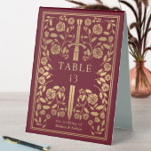 Plaque De Table Mariage d'épée médiévale rouge (En SItu (Tableau))