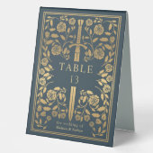 Plaque De Table Mariage d'épée médiévale royale gris (Recto)