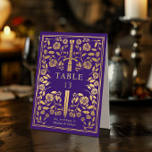 Plaque De Table Mariage d'épée médiévale violette