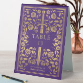 Plaque De Table Mariage d'épée médiévale violette (En SItu (Tableau))