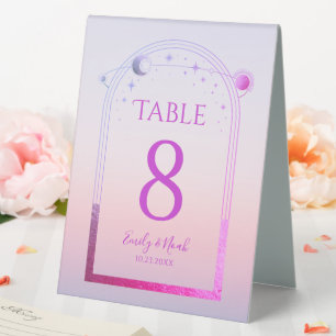 Plaque De Table Mariage des étoiles de soleil rose de coucher de s