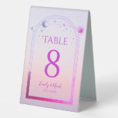 Plaque De Table Mariage des étoiles de soleil rose de coucher de s (Verso)