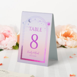 Plaque De Table Mariage des étoiles de soleil rose de coucher de s