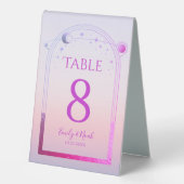 Plaque De Table Mariage des étoiles de soleil rose de coucher de s (Recto)