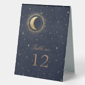 Plaque De Table Mariage des étoiles d'or céleste Numéro de table (Recto)