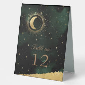 Plaque De Table Mariage des étoiles d'or céleste Numéro de table (Recto)