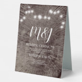 Plaque De Table Mariage des feux de journal de Mariage rustique (Verso)