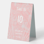 Plaque De Table Mariage design Art déco en marbre rose (Verso)