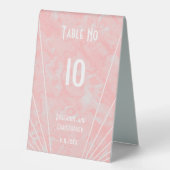 Plaque De Table Mariage design Art déco en marbre rose (Recto)