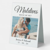 Plaque De Table Mariage Destination Nom de la table Couple Voyage (Verso)