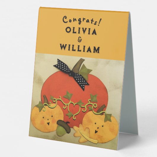 Plaque De Table Mariage d'Halloween en Octobre (Verso)