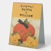 Plaque De Table Mariage d'Halloween en Octobre Shower (Recto)