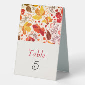 Plaque De Table Mariage d'hibiscus tropicaux d'Orange brulé (Verso)