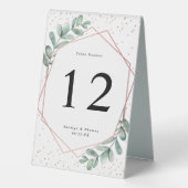 Plaque De Table Mariage d'huile d'or Eucalyptus Rose géométrique (Verso)