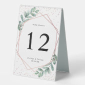 Plaque De Table Mariage d'huile d'or Eucalyptus Rose géométrique (Recto)