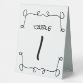 Plaque De Table Mariage d'illustrations de Doodle en noir et blanc (Verso)