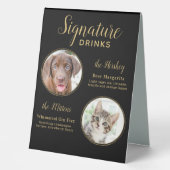 Plaque De Table Mariage d'or noir Personnalisé Animaux de compagni (Recto)