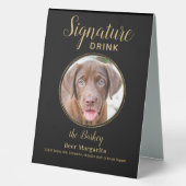 Plaque De Table Mariage d'or noir personnalisé chien animal de com (Recto)