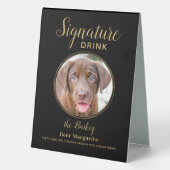 Plaque De Table Mariage d'or noir personnalisé chien animal de com (Verso)