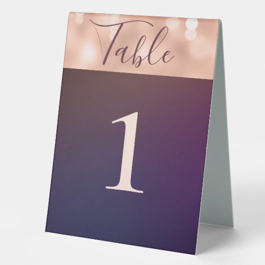 Plaque De Table Mariage d'or Rose moderne Sparkling (Recto)