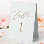 Plaque De Table Mariage d'or rustique<br><div class="desc">Gold Rustic Elegant Calligraphie Mariage Numéros de table</div>