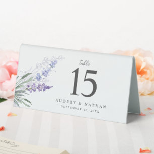 Plaque De Table Mariage Élégant à l'Aquarelle Fleur de Lavande