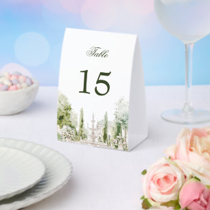 Plaque De Table Mariage élégant dans un jardin de manoir à l'aquar