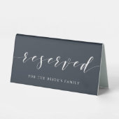 Plaque De Table Mariage élégant Navy réservé (Recto)