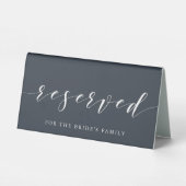 Plaque De Table Mariage élégant Navy réservé (Verso)