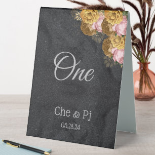 Plaque De Table Mariage élégant noir customisé