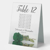 Plaque De Table Mariage Emerald Green Rose Numéro de table avec no (Recto)