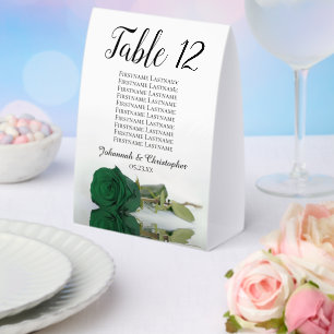 Plaque De Table Mariage Emerald Green Rose Numéro de table avec no