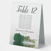 Plaque De Table Mariage Emerald Green Rose Numéro de table avec no (Verso)