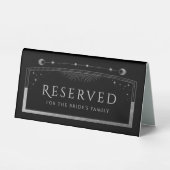 Plaque De Table Mariage en argent noir céleste réservé (Recto)
