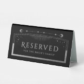 Plaque De Table Mariage en argent noir céleste réservé (Verso)