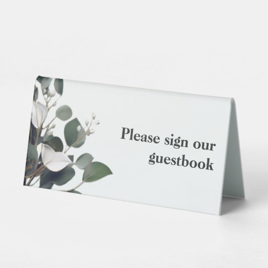 Plaque De Table Mariage Eucalyptus moderne (Recto)