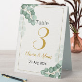 Plaque De Table Mariage Eucalyptus vert Numéro de table (En SItu (Tableau))