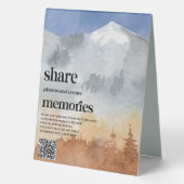 Plaque De Table Mariage extérieur QR Code photo Photos Livre d'or (Verso)