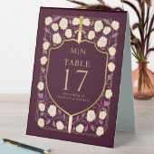 Plaque De Table Mariage Fantasy Médiéval Monogramme Epée & Bouclie (En SItu (Tableau))