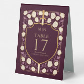 Plaque De Table Mariage Fantasy Médiéval Monogramme Epée & Bouclie (Verso)