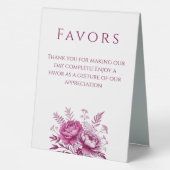 Plaque De Table Mariage Favor Signal-Aquarelle Magenta Peony Table (Verso)
