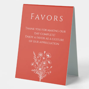Plaque De Table Mariage Favor Signal Fleur sauvage Élégance