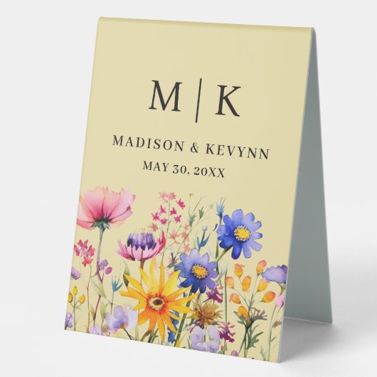 Plaque De Table Mariage fleur sauvage (Recto)