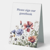 Plaque De Table Mariage Fleur sauvage aquarelle (Recto)