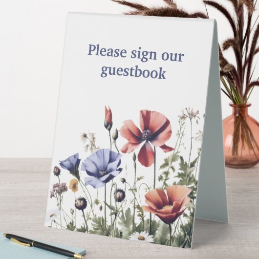 Plaque De Table Mariage Fleur sauvage aquarelle (En SItu (Tableau))