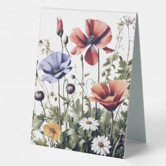 Plaque De Table Mariage Fleur sauvage aquarelle (Verso)