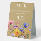 Plaque De Table Mariage Fleur sauvage Elegant Boho (Recto)