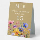 Plaque De Table Mariage Fleur sauvage Elegant Boho (Verso)